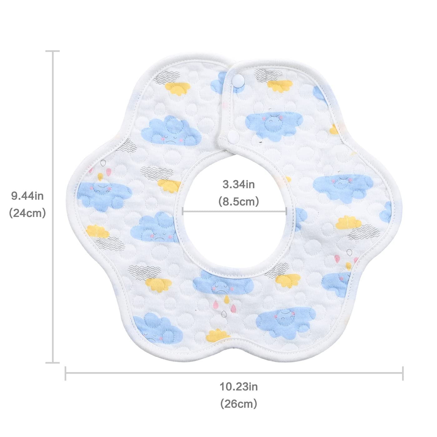 10-Pack 360 Rotate Baby Bibs for Eating and Drooling, Soft and Waterproof Bibs for Girls Boys - Image 2